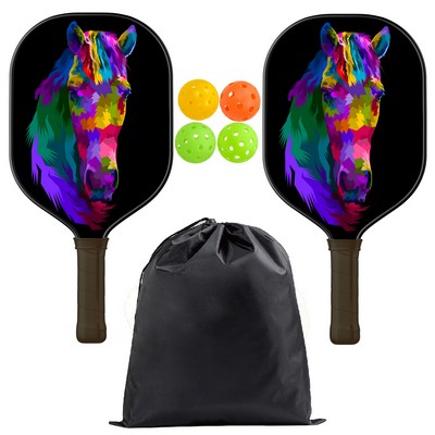 Full Color Imprint Fiberglass Pickleball Paddle Set