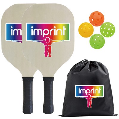 Full-color Printed Wood Pickleball Set