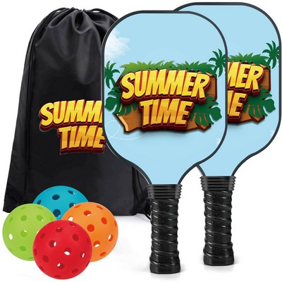 Full Color Pickleball Set With 4 Balls